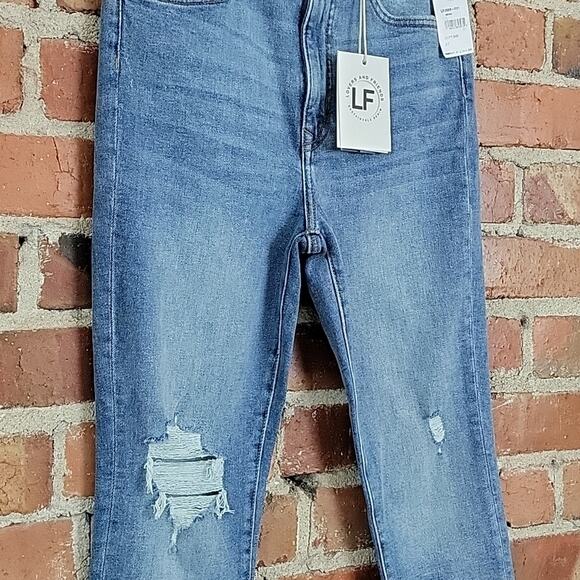 Lovers + Friends Womens Mason High Rise Skinny Cropped Denim Jeans in Miramar 27 - Picture 4 of 16